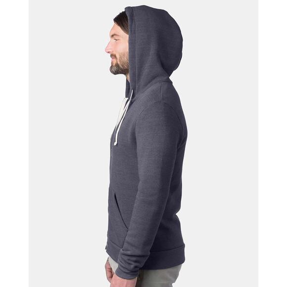 Alternative Unisex Color Rocky Eco-Fleece Zip up Hoodie Color: ECO True Navy Med - Picture 2 of 3